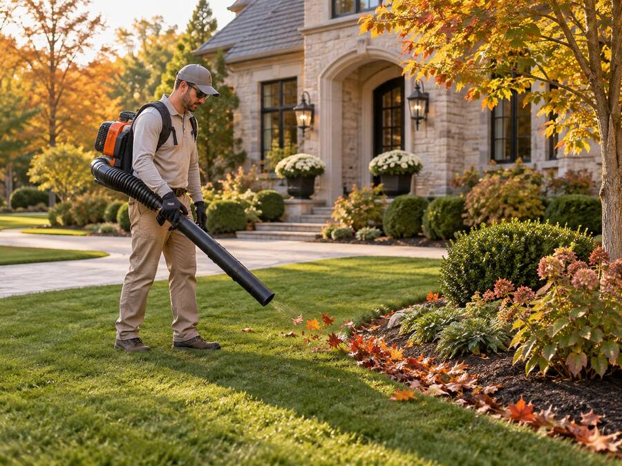 Autumn leaves and seasonal yard cleanup