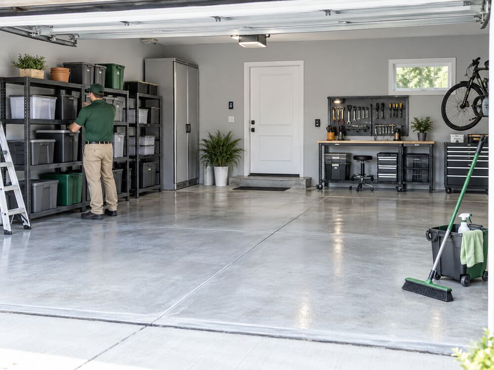 Professional garage cleaning and organization